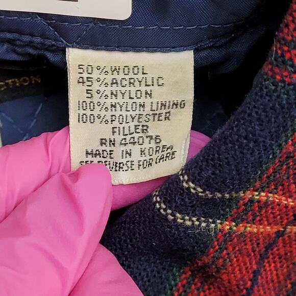 Vintage 90s MOD Western Plaid Wool Jacket Large 24x30 Shacket - Picture 7 of 12